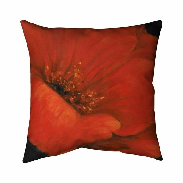 Fondo 20 x 20 in. Red Flower-Double Sided Print Indoor Pillow FO2791830
